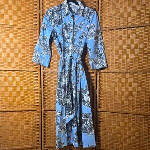Zara Vintage print Long Sleeve Dress